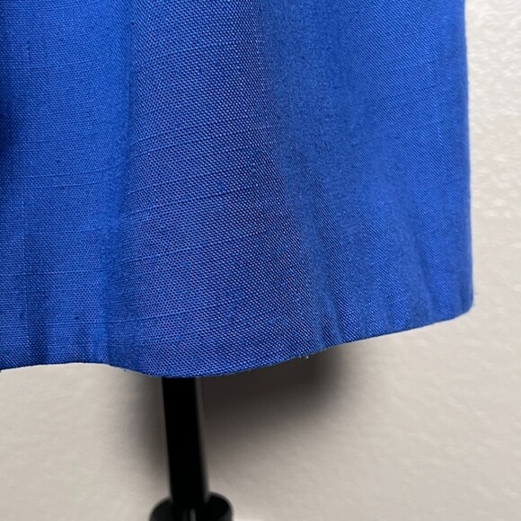 Vintage Warren Petites Sz 2P Cocktail Dress Formal Royal Blue Lattice Sleeves - Picture 4 of 12